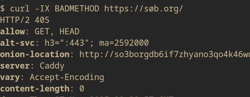 Using curl to find allowed methods