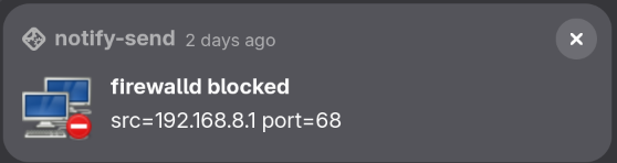 firewalld alert using script below